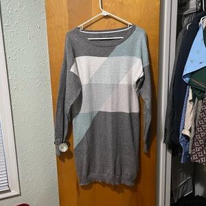 Prana Multicolor Crew Neck Sweater Dress